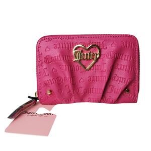 JUICY COUTURE raspberry tart, medium zip around wallet
